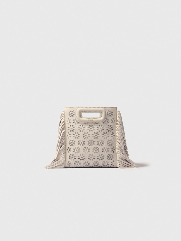 Perforated leather mini M bag